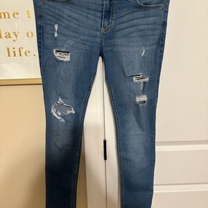 Women's Distressed Blue Jeans